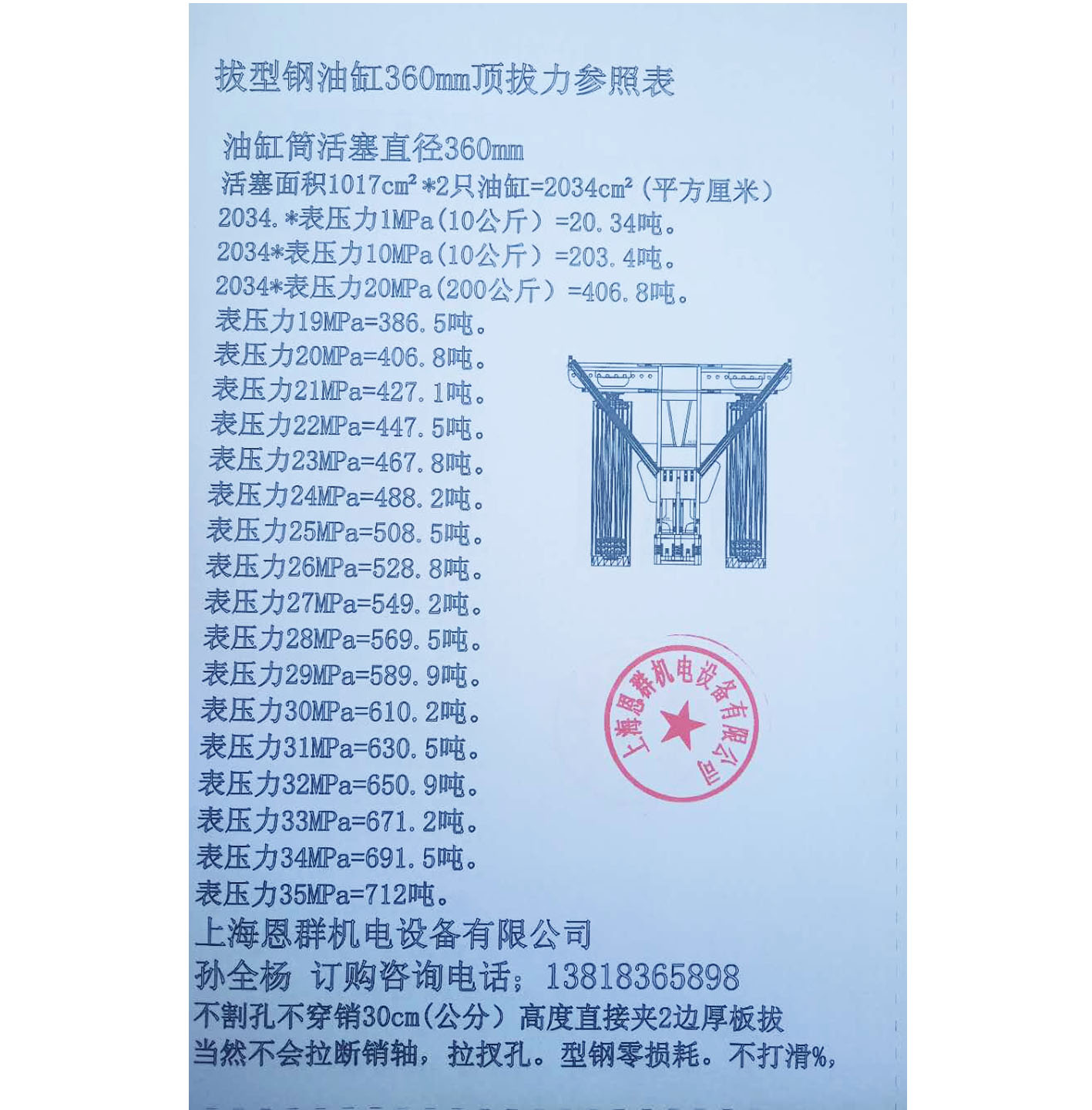 拔型鋼油缸頂拔力參照表,專(zhuān)業(yè)提供各類(lèi)